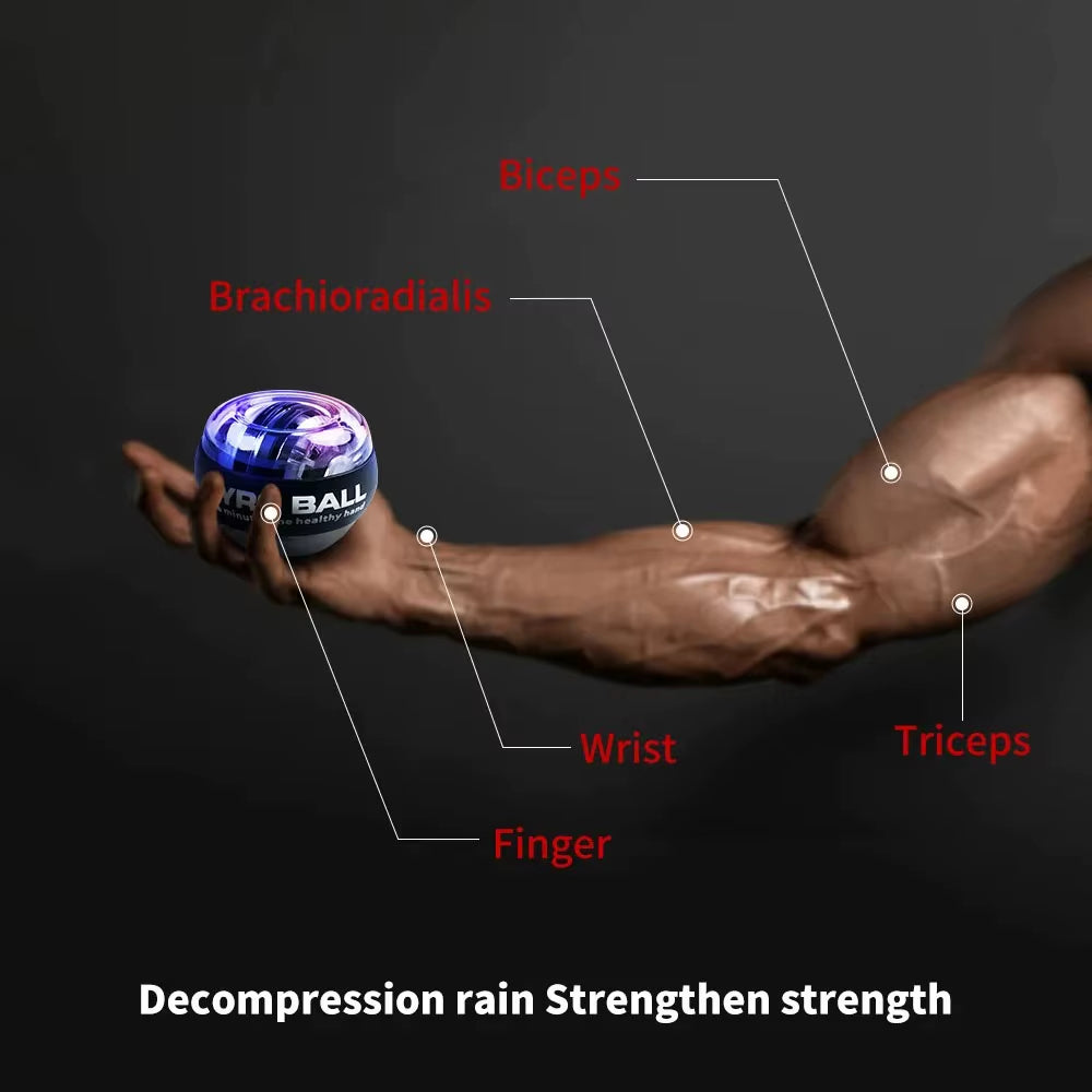 Power Ball Wrist Trainer Ball Wrist Strengthener Gyro Self-Starting Forearm Trainer Gyro Ball for Strengthening Muscles